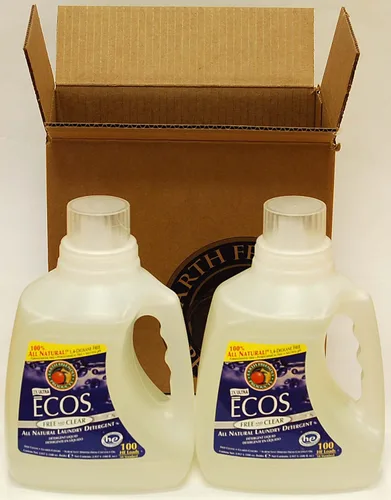 Miniatura 2 de Earth Friendly Products Ecos 2 x Detergentes líquidos para ropa, libre y transparente, 100 onzas líquidas (paquete de 2)