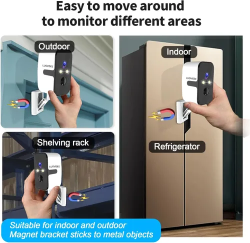 Miniatura 2 de Cámaras de Seguridad Inalámbricas para Exteriores e Interiores, Cámaras Horizontales de 180° para Seguridad del Hogar con Batería, Cámara WiFi
