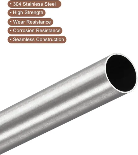 Miniatura 103 de uxcell Tubo de acero inoxidable 304, diámetro exterior de 34 mm x 1,5 mm de espesor de pared, 300 mm de longitud de tubería metálica para maquinaria
