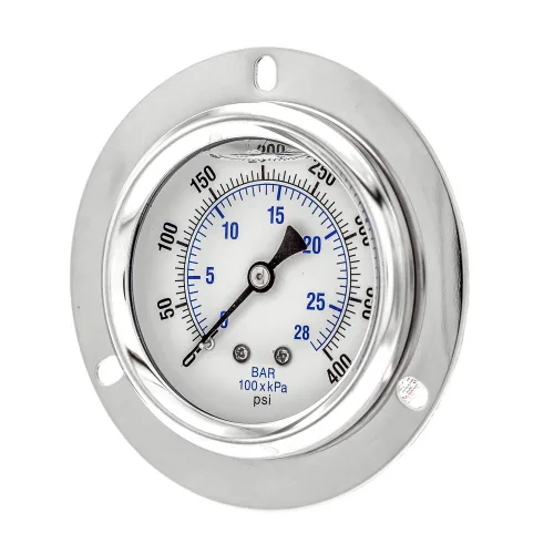 Miniatura 12 de PIC Gauges PRO-204L-254G Medidor de presión industrial relleno de glicerina con brida frontal con carcasa SS, internos de latón, lente de plástico