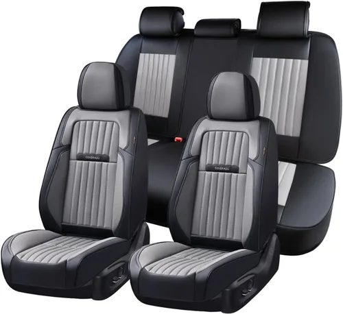 Miniatura 24 de Coverado Fundas de Asiento Delantero para Automóvil, 2 Piezas Fundas de Asiento de Cuero para Automóviles, Protector de Asiento de Automóvil Solo
