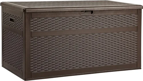 Miniatura 23 de YITAHOME Caja grande de resina de 100 galones, cajas de almacenamiento al aire libre para muebles de patio, cojines de exterior, herramientas