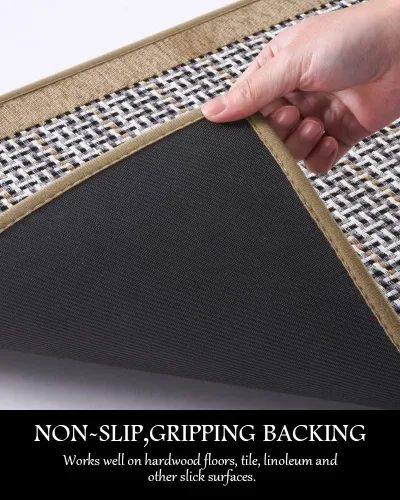 Miniatura 4 de PADOOR Tapetes de cocina para piso, alfombras de cocina antideslizantes, lavables, con parte trasera de goma, súper absorbente, alfombra para Marrón