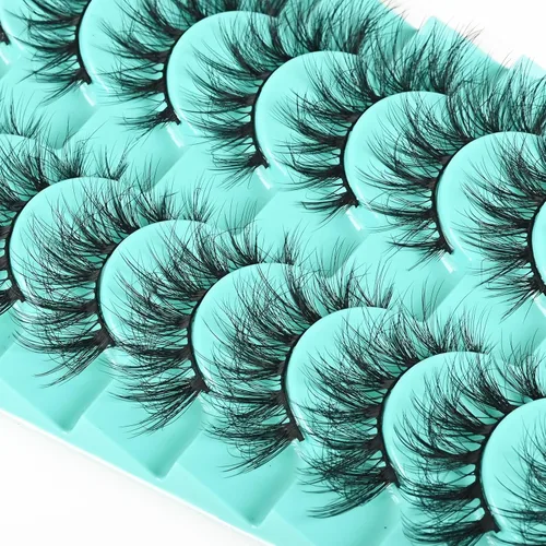 Miniatura 4 de APCYUST Pestañas postizas Wispy, pestañas naturales de visón, tiras de pestañas de visón, aspecto natural, pestañas falsas semi-Wispy, paquete