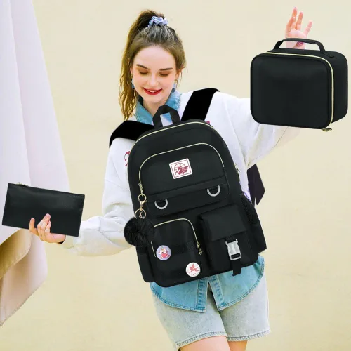 Miniatura 5 de WZLVO Mochila para laptop para niñas y mujeres, 15.6 pulgadas, bonita estética, resistente al agua, antirrobo, para la escuela universitaria