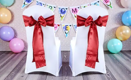 Miniatura 2 de VDS Bandas de satén para silla, funda para silla, lazo en la parte posterior, lazo de satén para boda, cumpleaños, graduación, ceremonia