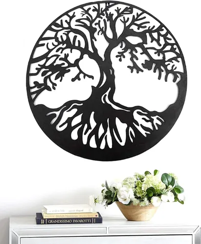 Miniatura 2 de Bellaa 20209 - Árbol de la vida de metal para colgar en interiores o exteriores, jardín de aves de 24 pulgadas