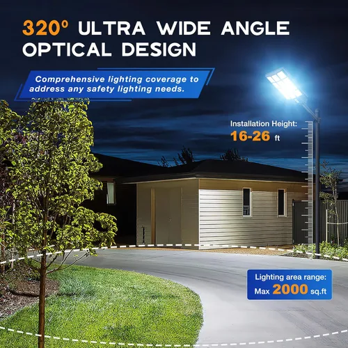 Miniatura 2 de Luces solares impermeables para exteriores, luz solar de calle de 8000 W con sensor de movimiento, luces de inundación de seguridad de 7000 K