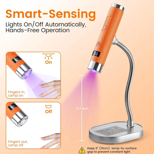 Miniatura 2 de Mini Lámpara UV para Uñas de Gel - Lámpara de Curación Rápida de Flash Manual con Soporte - Recargable Lámpara UV LED de Curación con Sensor