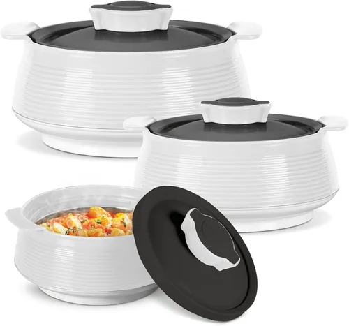 Milton Cacerola para comida caliente, olla caliente de acero inoxidable con aislamiento de doble pared interior con tapa, caja para servir comida y