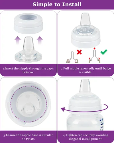 Miniatura 7 de Tetinas de vaso para biberones Philips Avent anticólicos para bebés, boquilla de silicona de grado alimenticio, pezón suave de flujo variable, 6