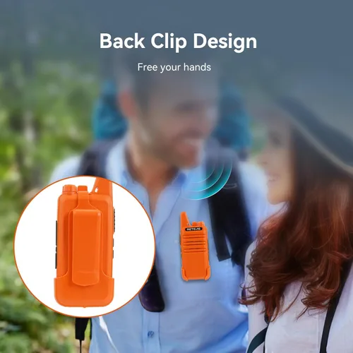 Miniatura 5 de Retevis Walkie Talkies recargables RT22, radio bidireccional de largo alcance para adultos, radio portátil de mano, activada por voz, alarma