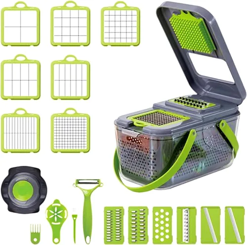 Picador de verduras - Picador de cebolla profesional 22 en 1 - Picador multifuncional de alimentos con separador de huevos - Cortador de verduras
