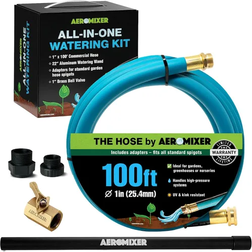 Miniatura 18 de Aeromixer THE HOSE - Manguera de jardín de 1 pulgada de 15 pies con juego de adaptadores para espitas de 3/4, mangueras de jardín comerciales sin