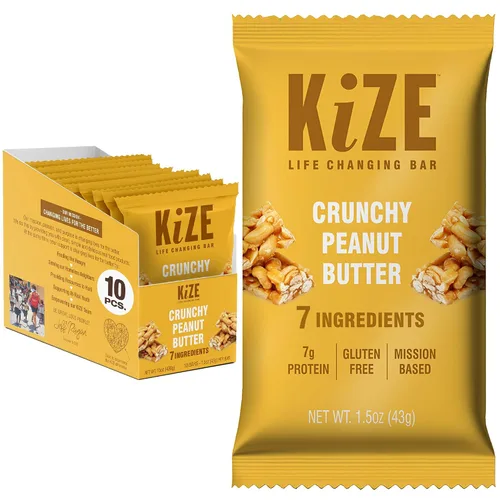 Miniatura 25 de KiZE Energy Bars - Barras energéticas de reemplazo de comidas con alto contenido de proteínas, a base de mantequilla de almendras, sin gluten, sin