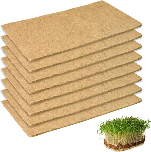 8 alfombrillas microverdes, tapete de cultivo de plantas de 10 x 20 pulgadas, almohadillas de cultivo hidropónico, alfombrillas de brote de