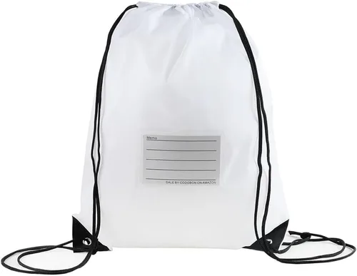 Miniatura 18 de CODOBON Paquete de 20 bolsas con cordón, mochila de cuerda de dibujo a granel, bolsa de bricolaje para gimnasio, deportes, bolsa para mujeres