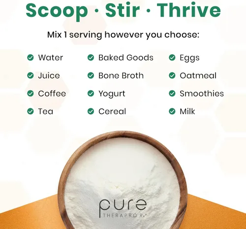Miniatura 6 de Pure Therapro Rx TriActive Collagen+ Orange, colágeno en polvo para cabello, piel, uñas, huesos y articulaciones, colágeno en polvo hidrolizado