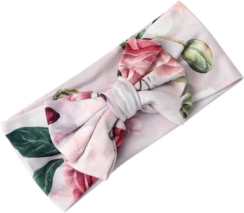 Miniatura 4 de Galabloomer Conjunto de Manta Receptora y Diadema para Recién Nacido Bebé Flor Rosa Envolvente con Moño Grande (Rosa Nostalgia)