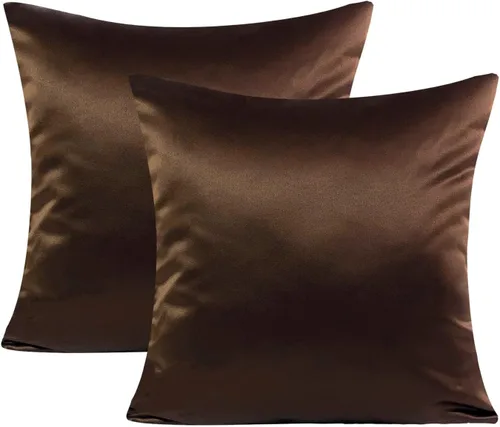 Miniatura 29 de AVKA Studio Fundas de Cojines Decorativos de Satén de Calidad Gruesa - Juego de 2 - Negro 12x12 pulgadas Fundas de Almohada Decorativas - con Forro
