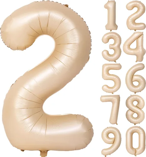 Miniatura 8 de Globos de helio de 40 pulgadas con dígitos dorados para fiesta de cumpleaños., Número 0, 40 pulgadas, número 0 oro 7
