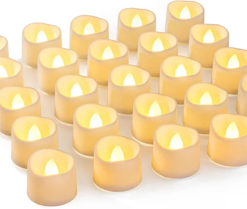 Miniatura 11 de Homemory Paquete de 48 velas parpadeantes sin llama, velas falsas LED que funcionan con pilas más de 200 horas para centros de mesa de boda, base
