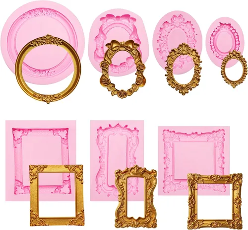 Miniatura 13 de Molde barroco para fondant, molde de silicona para decoración de pasteles de chocolate, para cumpleaños, boda, decoración de cupcakes, arcilla