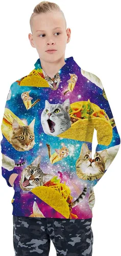 Miniatura 2 de Ahegao Sudaderas con capucha para niños de 6 a 16 años para adolescentes y niños con estampado 3D con bolsillo
