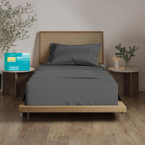 Miniatura 28 de THREAD SPREAD Sábanas 100% Algodón Egipcio Tamaño Twin - 800 Alto Número de Hilos 3 Piezas Sábanas Twin Extra Largas para Dormitorio, Bolsillo
