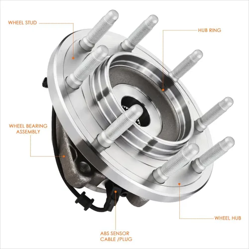 Miniatura 3 de [Left/Right Side] Front Wheel Bearing Hub Assembly w/ABS Sensor Compatible with 11-20 Silverado/Sierra 2500 3500