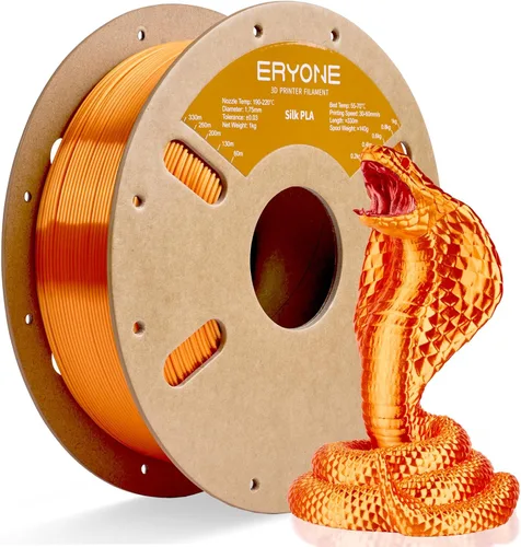 Miniatura 46 de ERYONE Filamento de ácido poliláctico (PLA) de seda bicolor para impresora 3D, de 1.75 mm +/- 0.03 mm, carrete de cartón de 1 kg (2.2 libras)