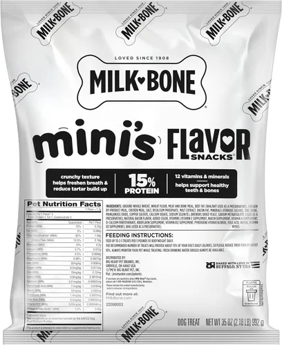 Miniatura 8 de Milk-Bone Mini's Flavor Snacks - Golosinas para perros, paquetes de recambio de 35 onzas (paquete de 2) textura crujiente que ayuda a reducir