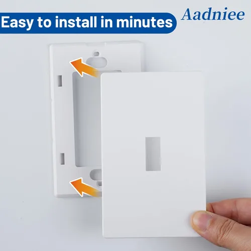 Miniatura 4 de Placas de pared para interruptor de palanca sin tornillos, cubiertas de toma de corriente seguras para niños de 1 banda, tamaño estándar 2.92" x
