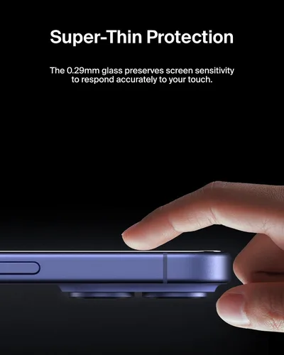 Miniatura 6 de Belkin ScreenForce InvisiGlass - Protector de pantalla de privacidad para iPhone 16 Plus, protección contra impactos resistente a los arañazos