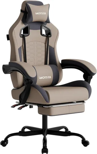 Miniatura 11 de Silla de juegos con reposapiés, sillas de juegos de cuero de PVC ergonómica, silla de jugadores de oficina, reposacabezas soporte lumbar