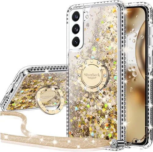Miniatura 8 de Silverback Funda protectora delgada para Samsung Galaxy S22 Ultra para Samsung Galaxy S22 Ultra 5G, con purpurina holográfica líquida en movimiento