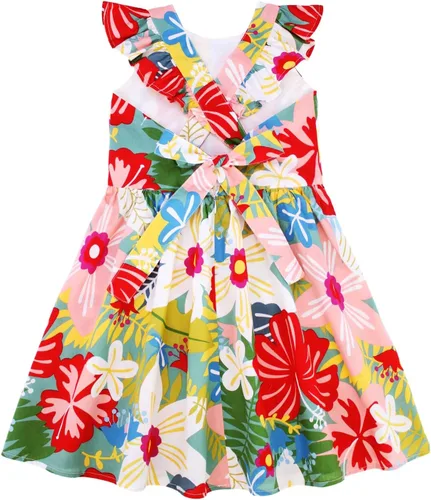 Miniatura 31 de Vestido de verano para niña, de algodón, con diseño floral