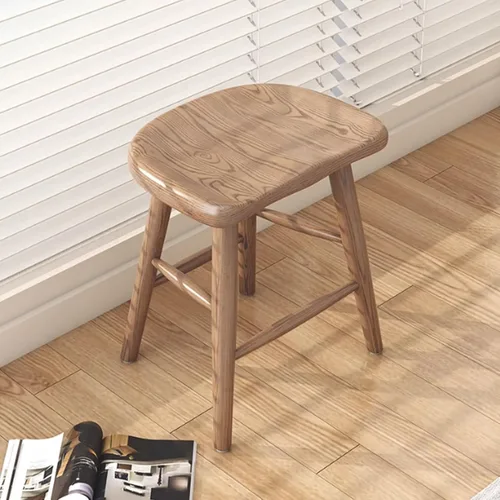 Miniatura 7 de Juego de sillas de comedor de madera, silla de comedor moderna, sillas de cocina de granja, taburete de vestíbulo, silla sin brazos para cocina