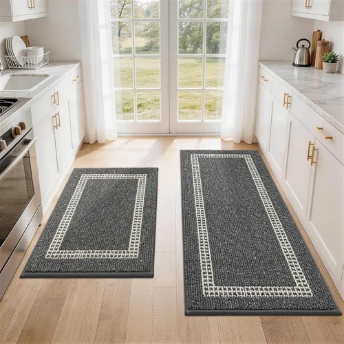 Miniatura 46 de COSY HOMEER Tapete de cocina antideslizantes, absorbentes para el piso, alfombra de cocina lavable, tapete de pie para fregadero, alfombra de Beige