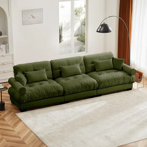 Miniatura 26 de Otomana beige para sofá modular modular, sofá individual, asiento otomano para sofá modular convertible, sofás de terciopelo para sala de estar