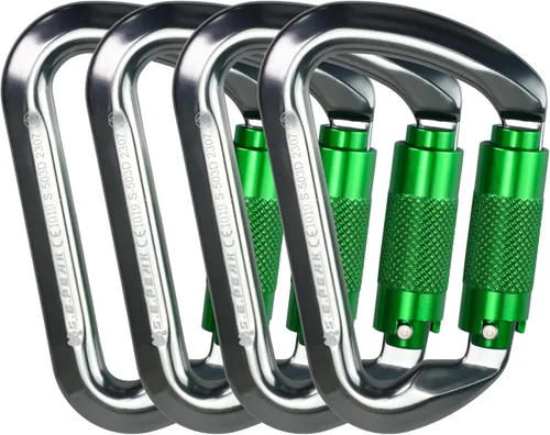Miniatura 22 de SEPEAK UIAA - Mosquetones de escalada de 30 kN con cierre de rosca, mosquetones profesionales de servicio pesado para escalada, montañismo, rappel