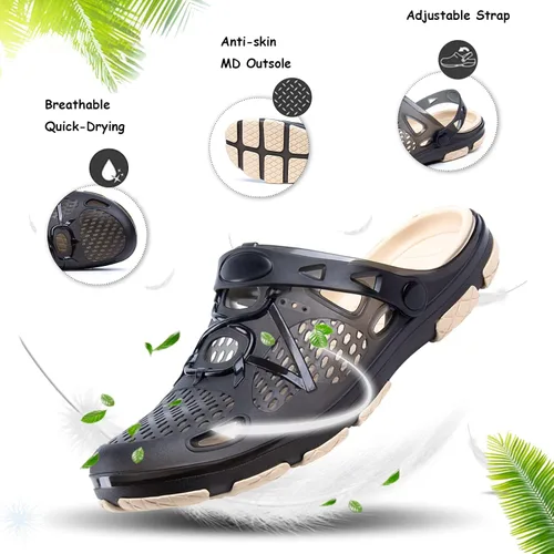 Miniatura 3 de Mens Clogs Lightweight Garden Shoes Breathable Clogs Beach Slippers Slip On Mules Pool Beach Yard for Men Black Blue Yellow Size US 7-13