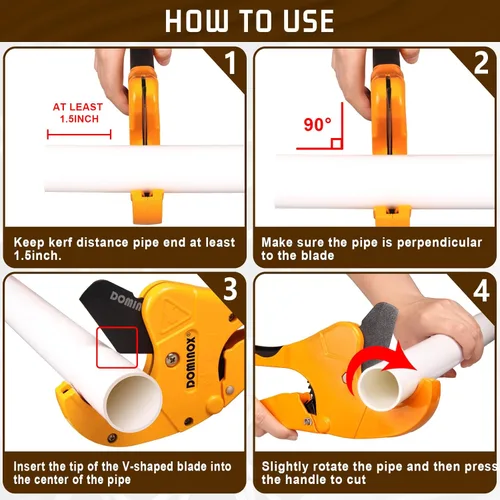 Miniatura 7 de Cortador de tubería de PVC, corta hasta 2-1/2 pulgadas PEX, PVC, PPR, mangueras de plástico y tuberías de plomería, herramienta de corte de PVC