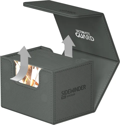 Miniatura 5 de Ultimate Guard Sidewinder 100+, caja de cubierta para 100 tarjetas TCG de doble manga, gris, cierre magnético y forro interior de microfibra para un