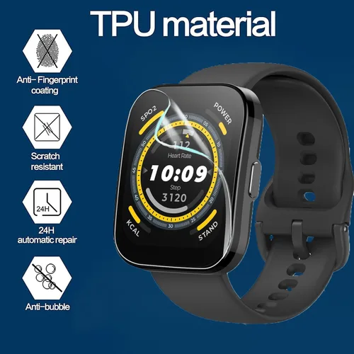 Miniatura 3 de Lamshaw Protector de pantalla compatible con Amazfit Bip 5, [6 unidades] Película protectora de pantalla suave de TPU de cobertura completa