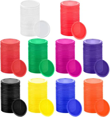 Coopay 300 unidades de 10 colores de plástico para contadores de aprendizaje, discos de conteo de fichas de bingo para práctica de matemáticas y