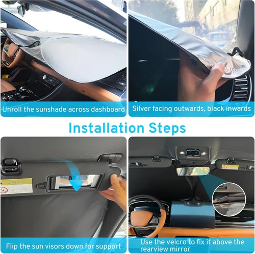 Miniatura 7 de Parasol para parabrisas de automóvil compatible con Honda Civic 2026 2025 2024 2023 2022 Sedan Hatchback LX EX EX-L Sport Touring Si, accesorios