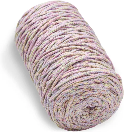 Miniatura 18 de 200g de hilo de algodón hueco tejido a crochet, hilo redondo de tela para bolso de mano de bricolaje, canasta, cojín, bolsa de crochet (Azul Aqua)