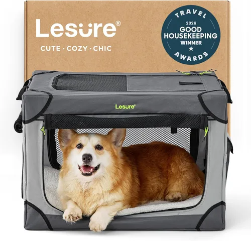 Miniatura 18 de Lesure Shown on TODAY Show Jaula Suave Plegable para Perros - Jaula de Viaje Portátil de 30 Pulgadas para Perros Medianos Interior y Exterior