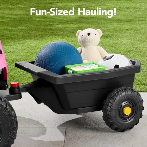 Miniatura 2 de Best Choice Products Carro Eléctrico Montable UTV de 12V para Niños con Remolque con Control Parental, Luces LED, 2 Velocidades, Bluetooth - Rosa